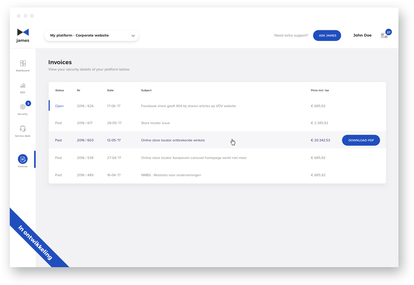 James - Invoices - Duo
