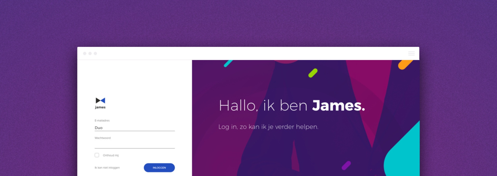 James - Login screen - Duo
