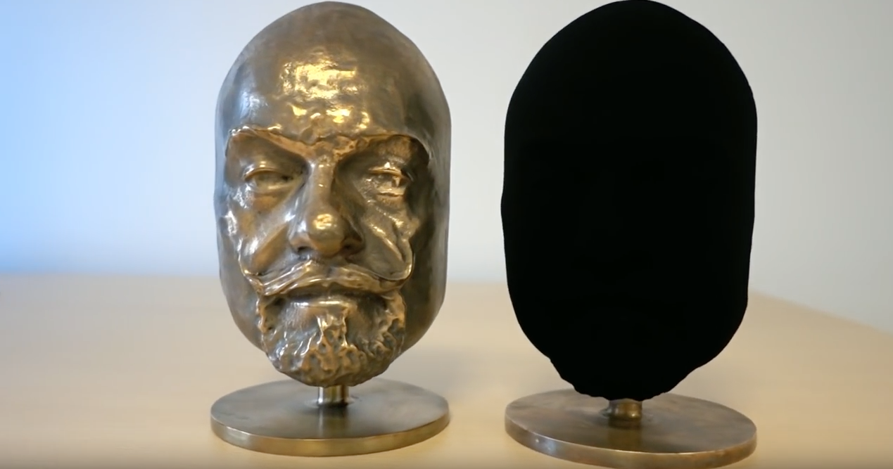 Sculptuur geschilderd in Vantablack