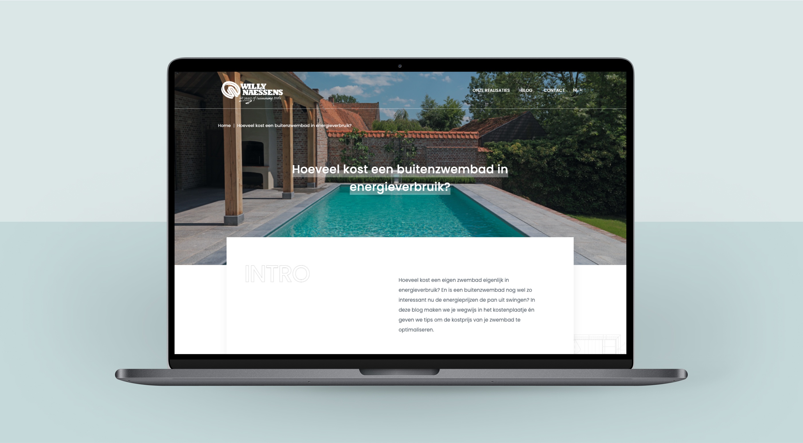 Willy Naessens Swimming Pools - website macbook mockup