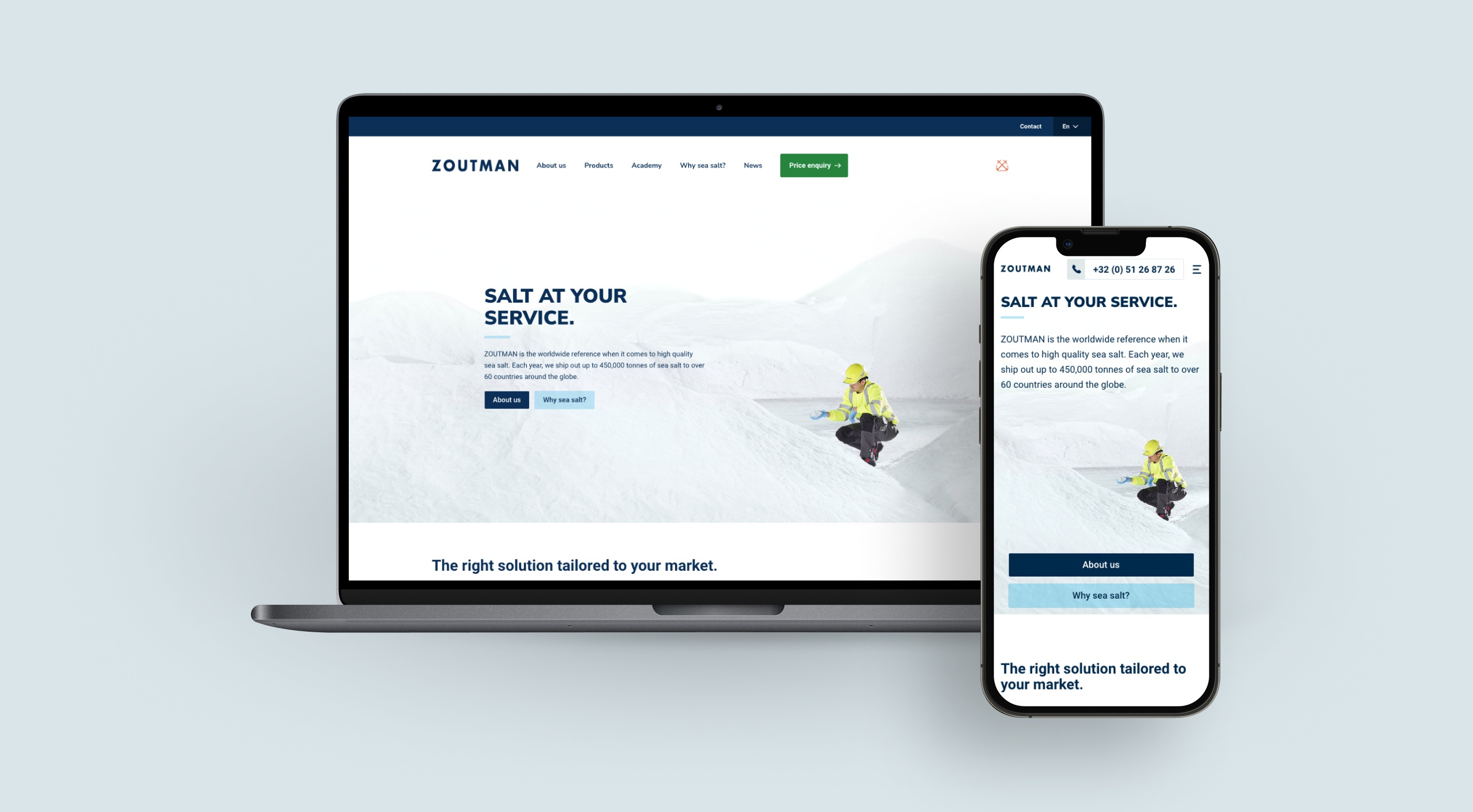 Zoutman website dektop and mobile mockup