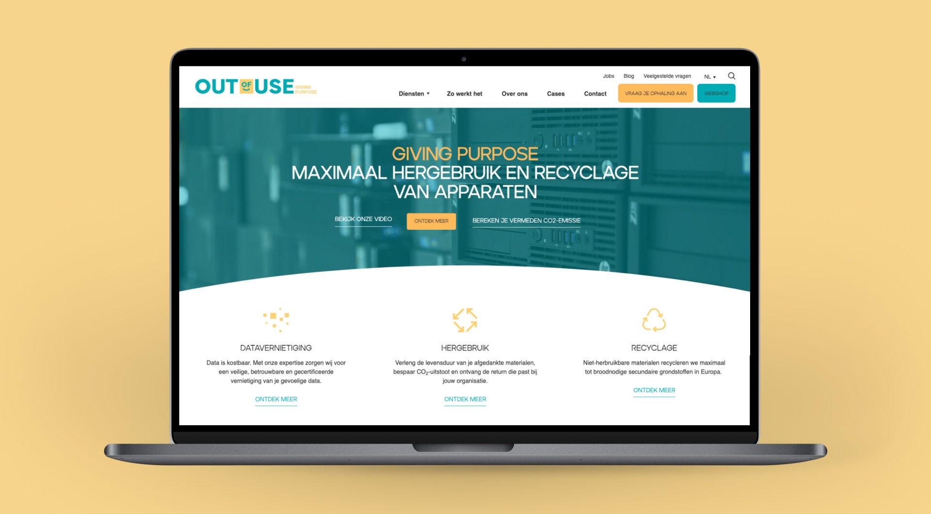 Out of Use mockup website