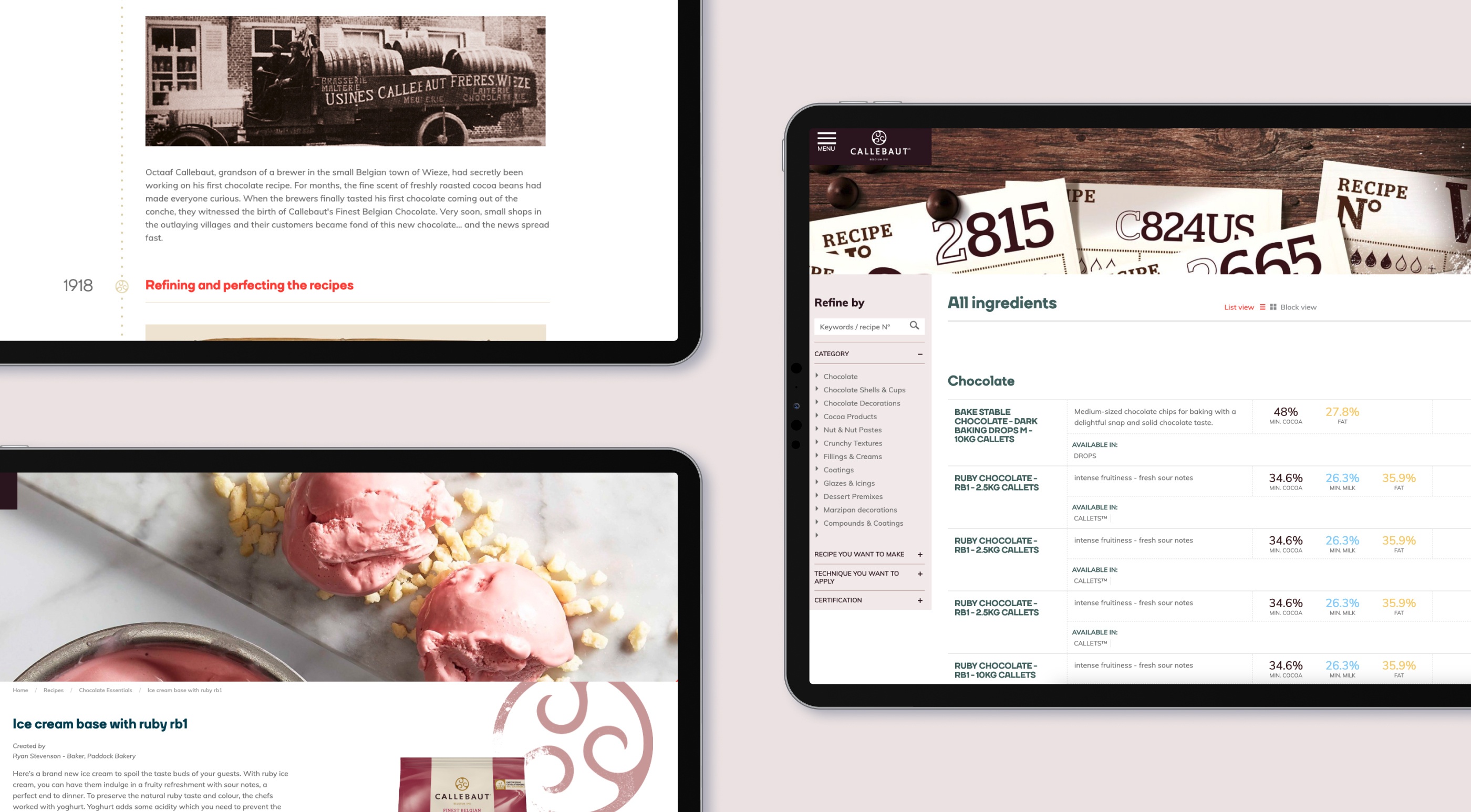 Callebaut ipad mockup